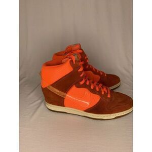 Nike‎ Dunk Sky High Mesh Women's 8.5 Burnt Orange  Hidden Wedge Shoe 579763-800